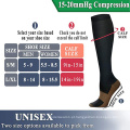 Novo produto de meias de compressão com infusão de cobre 15-20 mmhg para viagens de corrida